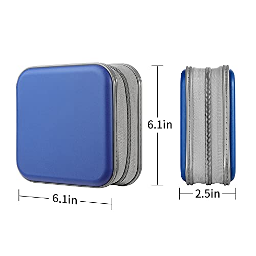 LIOVODE DVD Case, 48 Capacity CD Case Portable CD Case Holder Storage Hard Plastic DVD CD Wallet Holder Organizer for Car (48 Capacity, Blue48) - Thumbnail 6