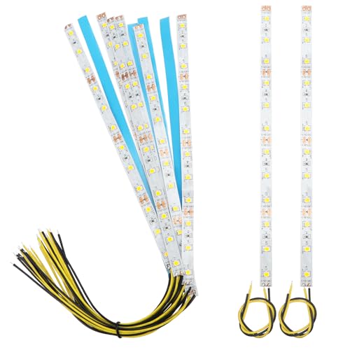 YIXISI 10 Stücke 200mm VorDrahtete LED Streifen, Gelb, 2335 SMD LED, 12-18V, Modellbau Led Beleuchtung