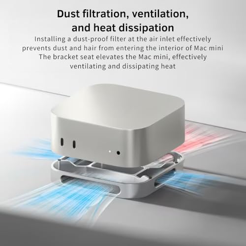 Image of yantralay Desktop Stand for Mac-mini M4 / M4 Pro 2024 | Aluminum Alloy Cooling Dock with Dustproof Filter & Heat Dissipation Base | Mac-mini Accessories