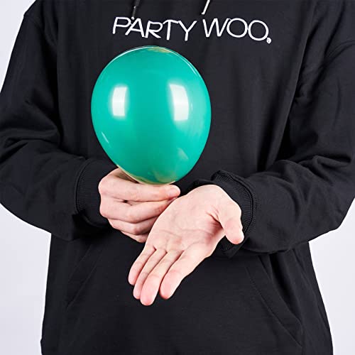 Image of PartyWoo Teal Balloons 100pcs 5 Inch Turquoise Dark Teal Latex Balloons for Baby Shower Wedding Anniversary Gender Reveal Graduation Mermaid Birthday Pool Bachelorette Party Decorations Blue-Y69