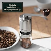 VIENESSO Kaffeemühle manuell Edelstahl | Handkaffeemühle Coffee Grinder mit Keramikmahlwerk, 6 Mahlstufen für Espresso & Filterkaffee - Espressomühle Handmühle – Ansicht 5