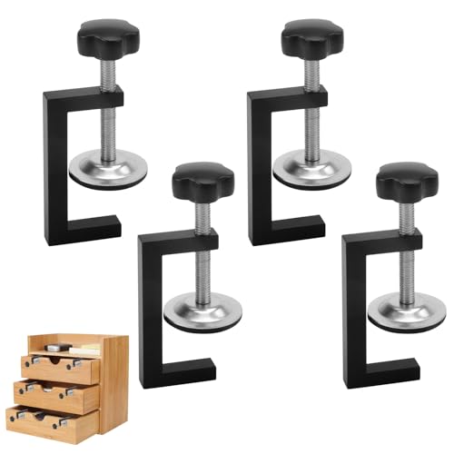 4 Piezas Abrazadera G Ajustable Kit, 10-57mm Rango de Sujeción Abrazaderas Metalicas Abrazaderas Fijación Herramientas de Carpinteria para Fijar Cajón Madera Mesas