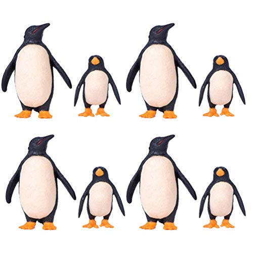 NUOBESTY 8 Pcs Mini Figuras de Pinguim Enfeites de Pinguim de Plástico Miniaturas de Animais Bolo Fi