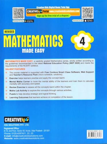 Creative Kids Mathematics Made Easy Book 4