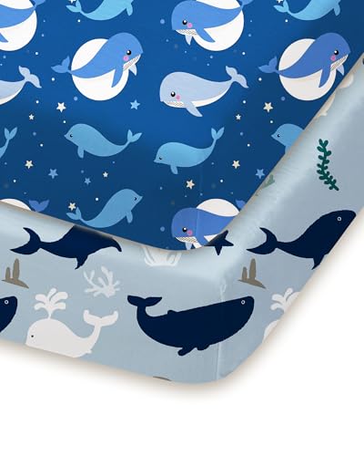 Image of Pack and Play Sheets Fitted 2 Pack, 38x26 Graco Pack n Play Sheets for Playard & Travel Crib Mattress, Ultra Soft Jersey Knit, Breathable Stretchy Deep Pocket, Compatible with Mini Cribs