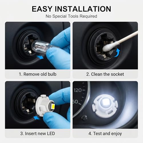 10 Lámparas LED T4.2 para auto, blancas miniatura 6