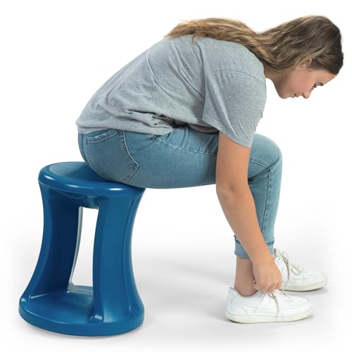 Image of Simplay3 American Home Live Fit Active Balance Chair, 17 inch Stool for Adults and Teens- Ergonomic Office Desk Chair with Rock, Wobble, Tilt Motion for Learning, Work and Study, Union Blue, 2-Pack