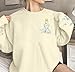 Magic Kingdom Sweatshirt Women Embroidered Princess Sweater Cute Fairy Shirt Family Vacation Castle Graphic Top Apricot