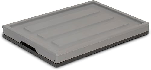 Miniatura 8 de Glad Contenedor de almacenamiento plegable con tapa, caja de plástico plegable de 48 litros para garaje, maletero de coche y organización,