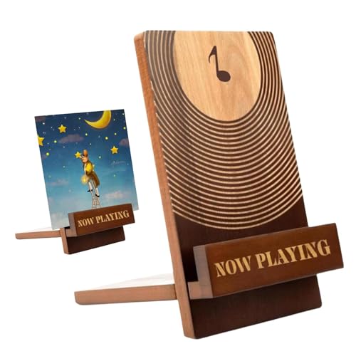 Genérico soporte para discos de madera, ahora en reproducción soporte para discos de vinilo, expositor de discos de vinilo, soporte para discos vintage, accesorios para discos
