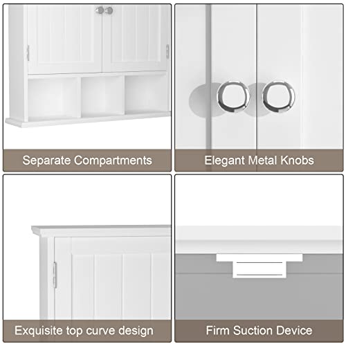 Choochoo EUR-MC2201-WH Bathroom Cabinet Wall Mounted 2-Door thumb #4