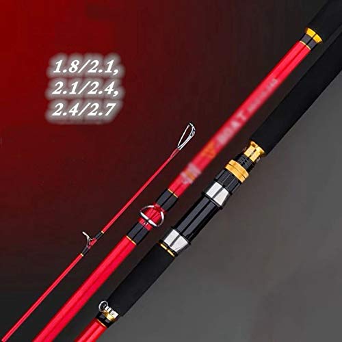 TWDYC Carbon Tip Sea Boat Jigging Rod 1.8M 2.1M 2.4M 2.7M 2 Abschnitte Carbon Fiber Salzwasser Spinning Angelrute (Size… – Bild 4