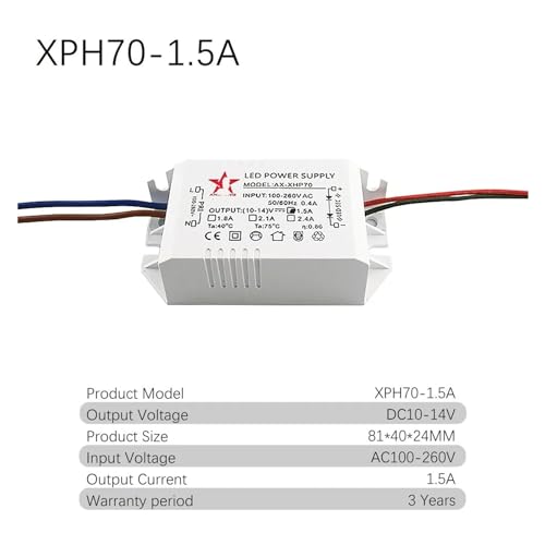 Alimentation LED Pro 2.1A AC/DC - Composants Durables pour Module XHP70 - 8