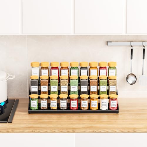 RCHYFEED-3-Tier-Spice-Rack-Organizer-for-CabinetExpands-134-to-218-Inch-Black-Height-Adjustable-Metal-Spice-Rack-Display-Shelf-Ideal-for-Cabinet-Countertop-and-Pantry-Spice-Organization