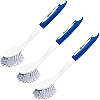 Spogears Dish Scrub Brush with Built-in Scraper Pack of 3 Kitchen Cleaning Brushes