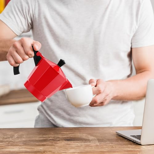 Image of 6 Cup Electric Espresso Coffee Maker 300ml Aluminum,Red