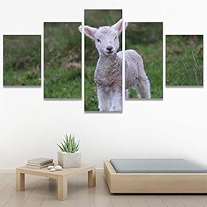 SIGNWIN 5 Panel Canvas Wall Art Animals Expressionism...