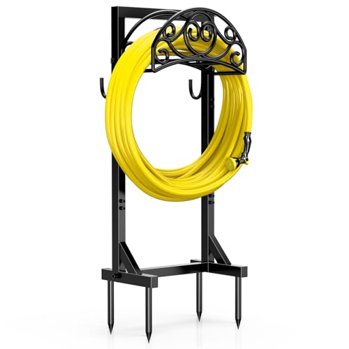 Patiobay Garden Hose Holder – Holds 150ft Hose with Reinforced Base, Detachable Water Hose Holder,...
