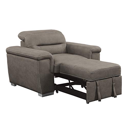 Lexicon Otis Living Room Chair With Pull-Out Ottoman, Taupe #TOP3