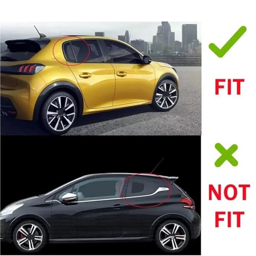 Pare-soleil et stores d'aération arrière Peugeot 208 2018-2024 tuning noir