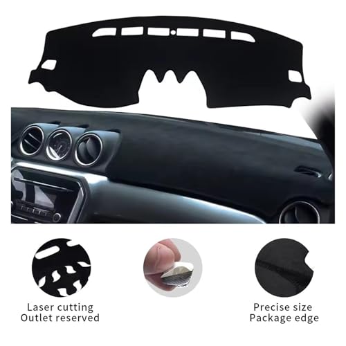 Alfombrilla para salpicadero Suzuki Vitara LY protector de salpicadero coche parasol negro 3