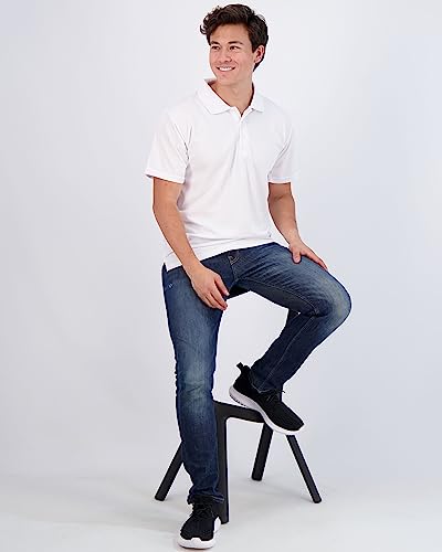 3 Pack:mens Quick Dry Fit Polo Shirt Short Sleeve Golf Tennis Clothing Active Wear Athletic Performance Tech Sports Essentials Moisture Wicking Casual Dri-Fit T Shirts,Set 4-L #TOP4