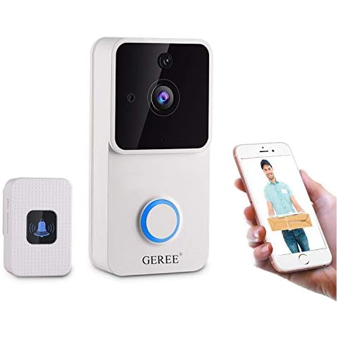 【Upgraded】Wireless Video Doorbell 1080P HD Smart Doorbell Camera with Chime 16G Card 2 Batteries, IP65 Waterproof, Real-Time 2-Way Talk & Video,Night Vision,166°Wide Angle PIR Motion Detection Cover
