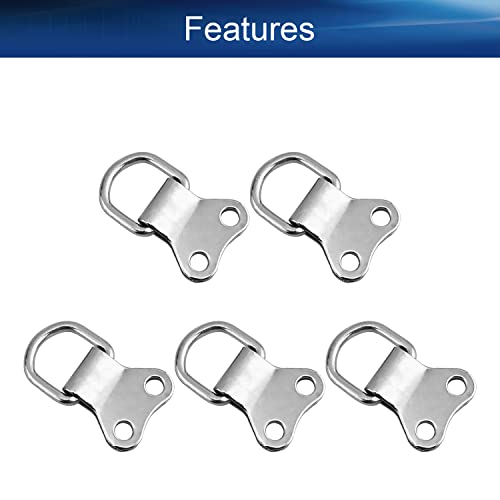 Image of 36mm x 22mm Double Holes D Ring Picture Hangers Hardware, for Home Decoration Hanging Clock Paintings Artwork Creative Picture Frame Photo Hanging Solutions Silver Tone 100pcs