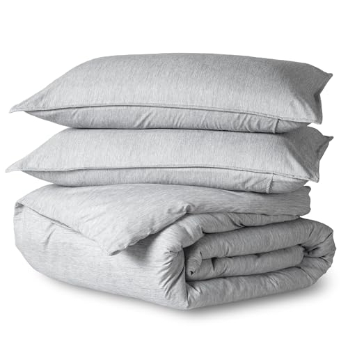 Bare Home Duvet Cover Set (Oversized King, Heathered Pewter)