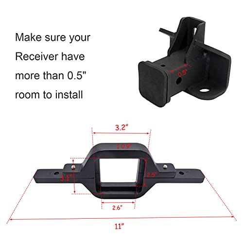 Dasen Universal Tow Hitch Receiver Light Bar Mount Bracket Compatible With Dual Led Cube/Work Lights Pod Backup Rear Reverse Truck Trailer Suv Off-Road #TOP1