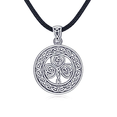 Collier trèfle celtique argent 925 anti-ternissement pour femme