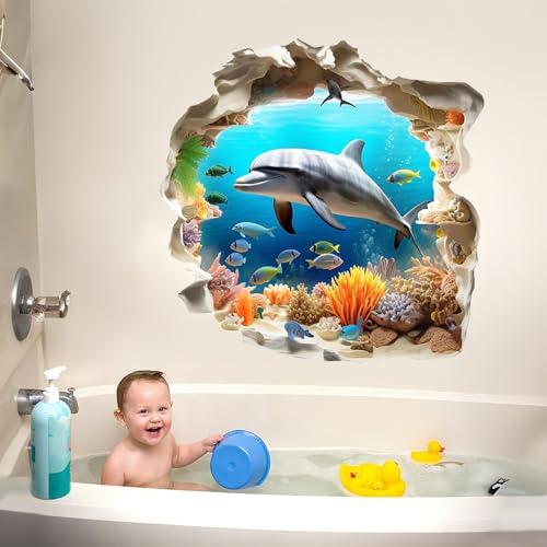Papel pintado autoadhesivo extraíble de peces para renovar baños sin obras 6