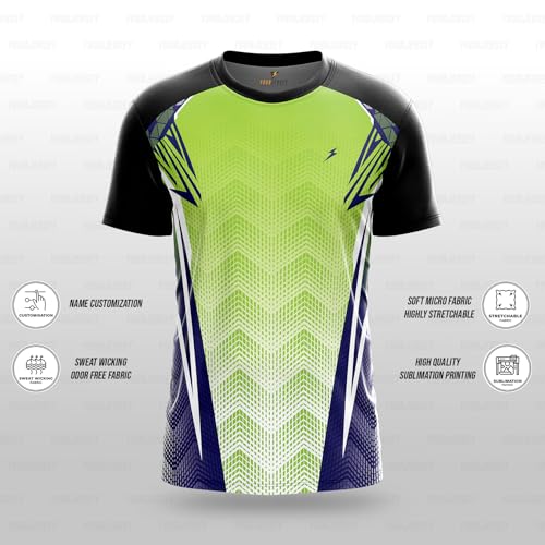 Image of YOURJERSEY Custom Sports Jersey for Men & Kids | Add Player Name | Personalised Cricket /Football /Badminton T-Shirt | Custom Team Jersey