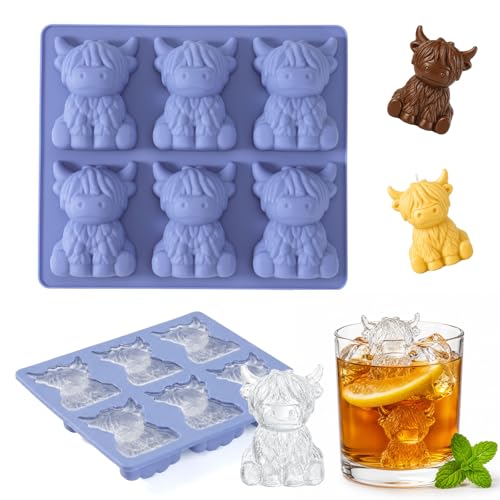 Molde 3D de silicona para hielos mini vaca brown miniatura 1