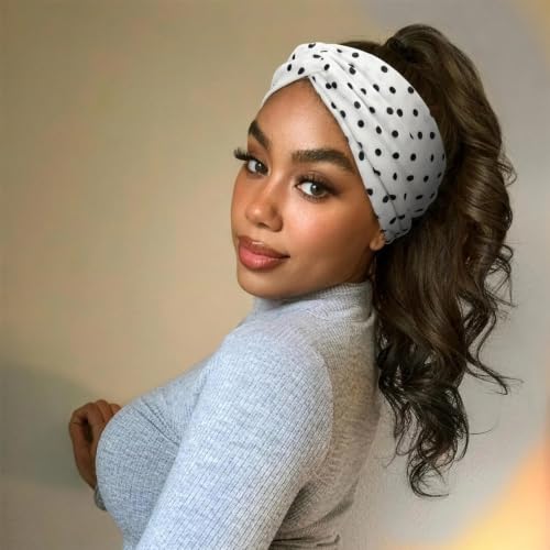 Image of DRESHOW 8 Pack Headbands for Women Yoga Knotted Headbands Elastic Criss Cross Hair Accessories Sports Head Wrap Non Slip