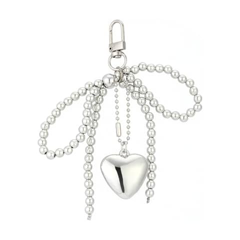 PUCAPOCO Pearl Bow Keychain Coquette Aesthetic Keychain Keyrings Bag Purse Car Charms Keychain (Style 3) Cover
