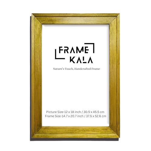 Image of FRAMEKALA Handmade Walnut Wooden Photo Frame, 12 x 18 inch Display to Showcase Artworks, Pictures, and Photos - Perfect for Wall, Home and Office Decor, A3 Size Display, PIne Green