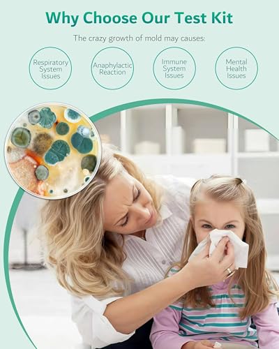 Image of Mold Test Kit for Home - 12 Simple Detection Tests for HVAC, Surfaces & Indoor Air Quality, DIY Black Mold Detector Testing kit at Home, with Detailed Identification Guide & Free Lab Analysis