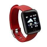 Smart Watch Bracelet Heart Rate Blood Pressure Monitoring Waterproof Watch (Red)