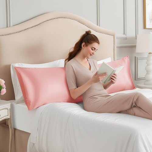 Image of INFIIXSO Silk Pillowcase Blush Pink 20 inchx54 inch