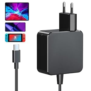 Netzteil für Switch/Switch Lite/OLED/Steam Deck/Tablet, 65W/45W Schnellladegerät 1 Stunden Ladegerät für Switch Dock/Steam Deck Dock/MacBook Pro/HP und Anderen Type C Gerät - Unterstützt TV Modus