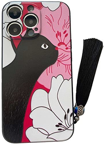 KOLOiPhone13 Pro Max ケース iPhoneケース iPhone13promaxケース かわいい クロネコ 猫柄 ねこ ネコ 猫 スマホケース スマホカバー iPhone 13 Pro Max