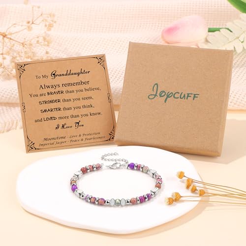 Image of JoycuFF ๐๐ถ๐ณ๐๐ ๐ณ๐ผ๐ฟ ๐ช๐ผ๐บ๐ฒ๐ป ๐ ๐ผ๐ผ๐ป๐๐๐ผ๐ป๐ฒ ๐๐ฟ๐ฎ๐ฐ๐ฒ๐น๐ฒ๐ Amazonite Colorful Imperial Jasper Stainless Steel Beads Bracelets, Graduation Christmas Valentines Mothers Day Birthday Gifts