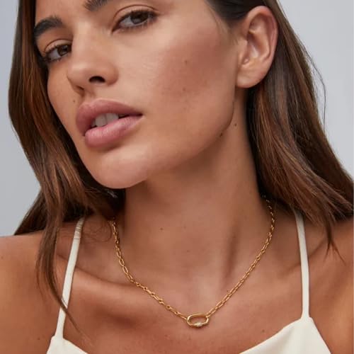 Kendra Scott Bristol Link Necklace, 18K Gold Vermeil, White Sapphire3