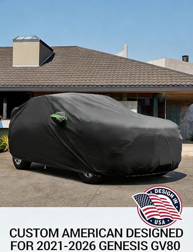 Image of Proadsy Custom Fit Car Cover for 2021-2026 Genesis GV80 Waterproof Outdoor | UV-Blocking Waterproof With Soft Lining Prevents Leaks & Scratches. Perfect For Sunny, Snowy Outdoor Parking, Garage Storage