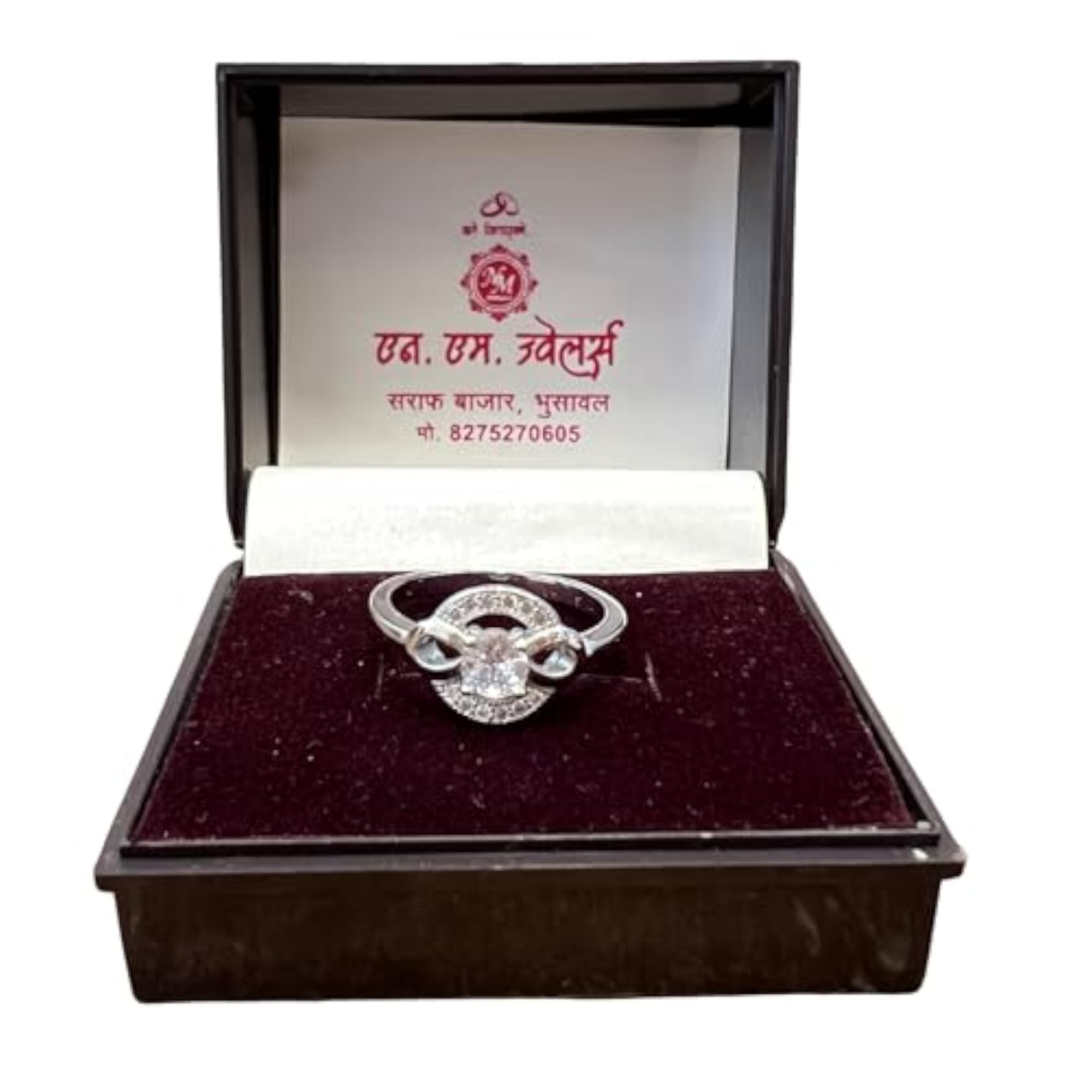 Women's Elegant Designer Silver Cubic Zirconia Adjustable Solitaire Ring