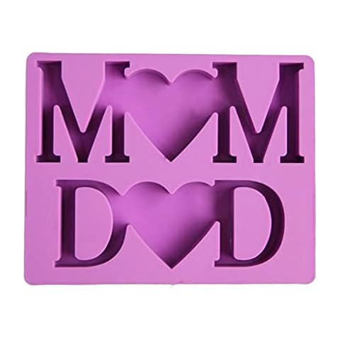XIANZI Crystal Epoxy Resin Mould Silicone Mould Mom Dad Letter Photo Frame Resin Mould Father's Day Mother's Day Silicone Mould Cover