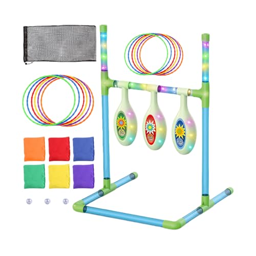 Qfdiwr Jeu De Lancer De Sacs De Fèves - Activités Interactives avec Lumières LED - Set De Lancer De Sacs | pour Intérieur Extérieur Exercice Jeu Entraînement Fête Famille Adultes Adolescents