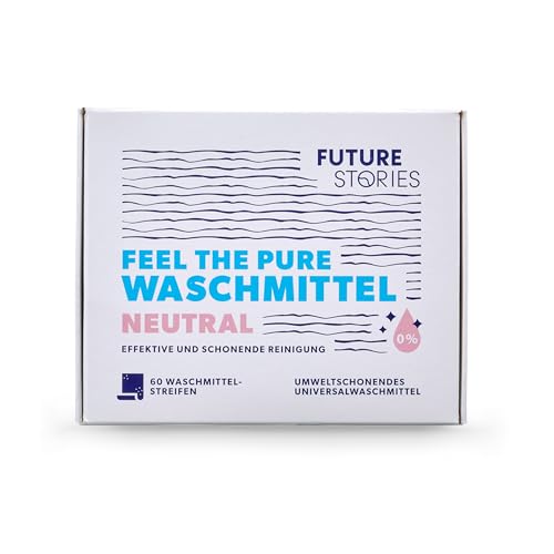 Future Stories Laundry Sheets - Hojas de detergente (60 cargas, sostenible, vegano, 60 unidades, neutro)