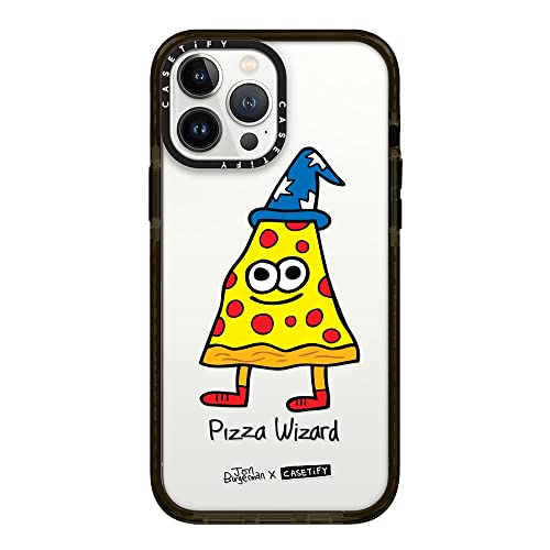 CASETiFY �C���p�N�g�P�[�X iPhone 13 Pro Max - Pizza Wizard By Jon Burgerman - �N���A �u���b�N